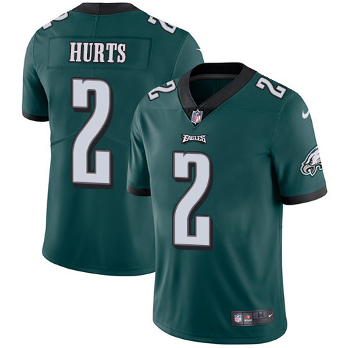 Nike Eagles #2 Jalen Hurts Green Team Color Youth Stitched NFL Vapor Untouchable Limited Jersey